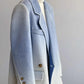 Women's Wool Coat (Blue Gradient White)