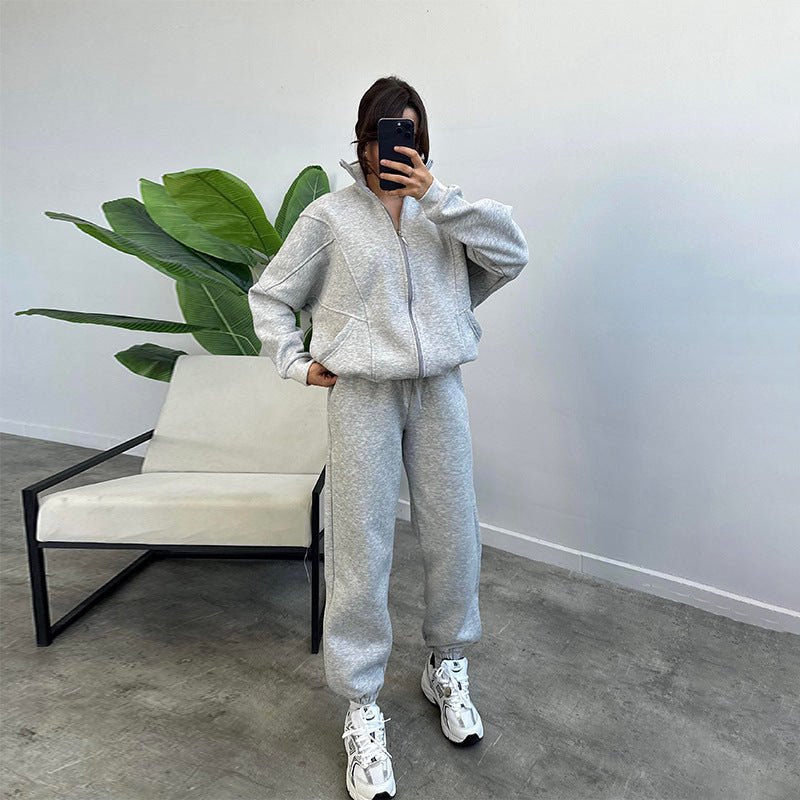 2 Pcs Sports Suits with  Drawstring Trousers