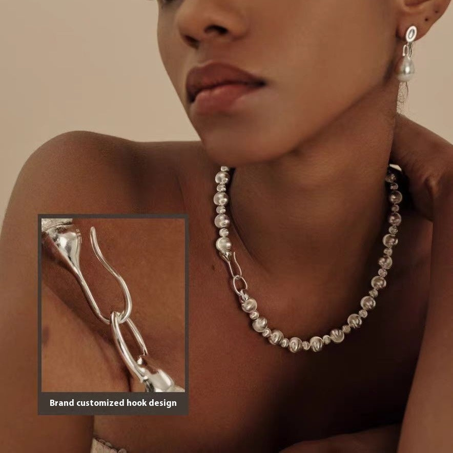 Brushed Beaded Necklace