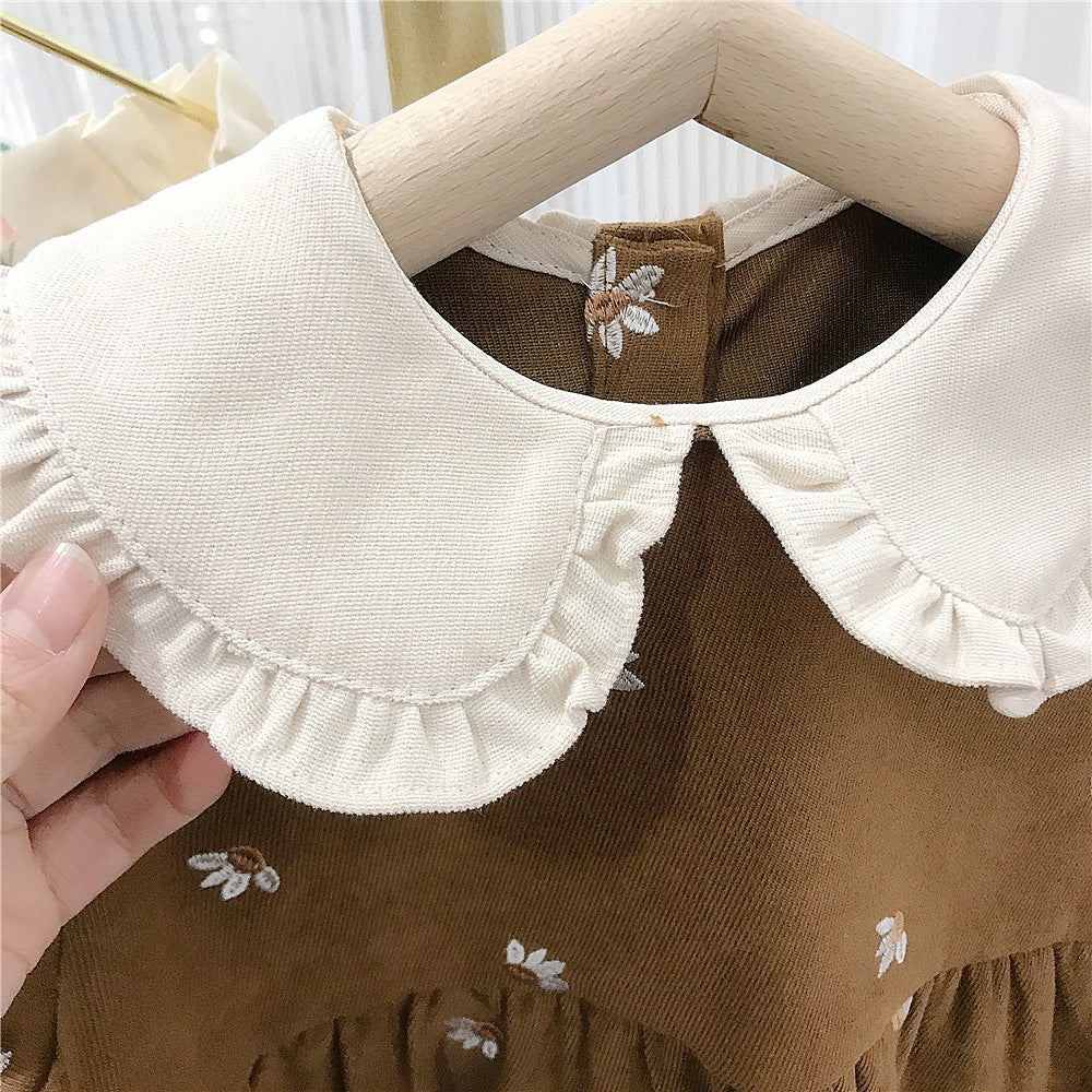 Girls' Lace Collar Cotton Dress
