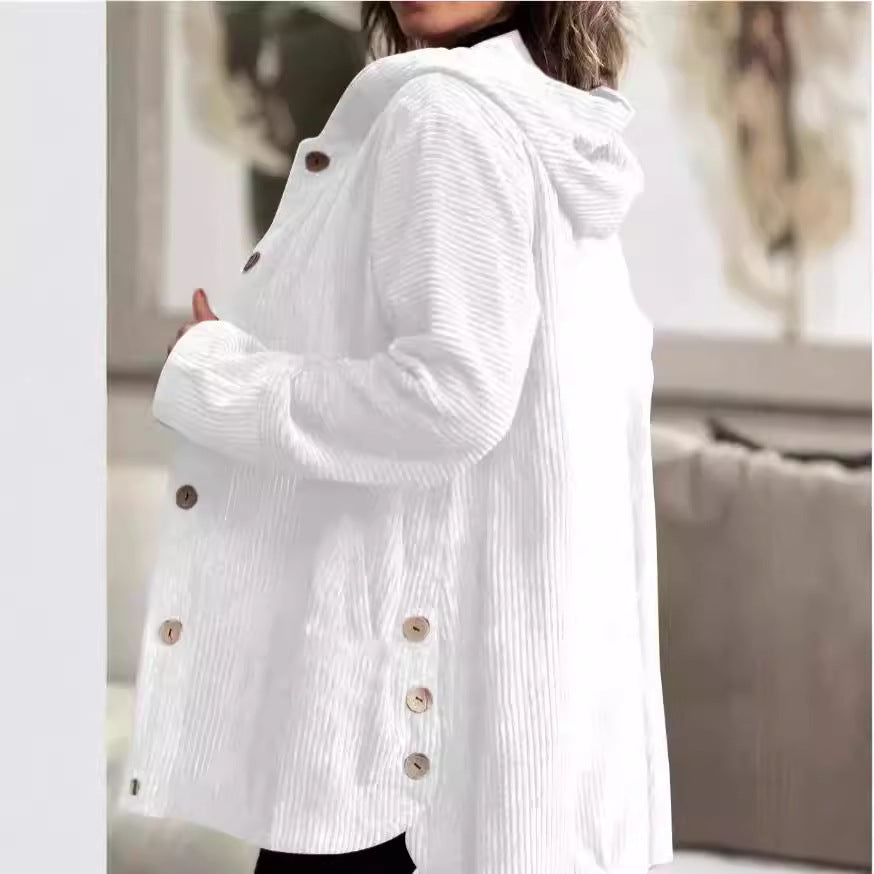 Women's Hooded Corduroy Jacket