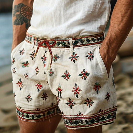 Men's Vintage Printed Shorts