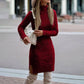 Knitted Turtleneck Dress W/ Slit