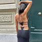 Lace Halter See Through Sheath Dress