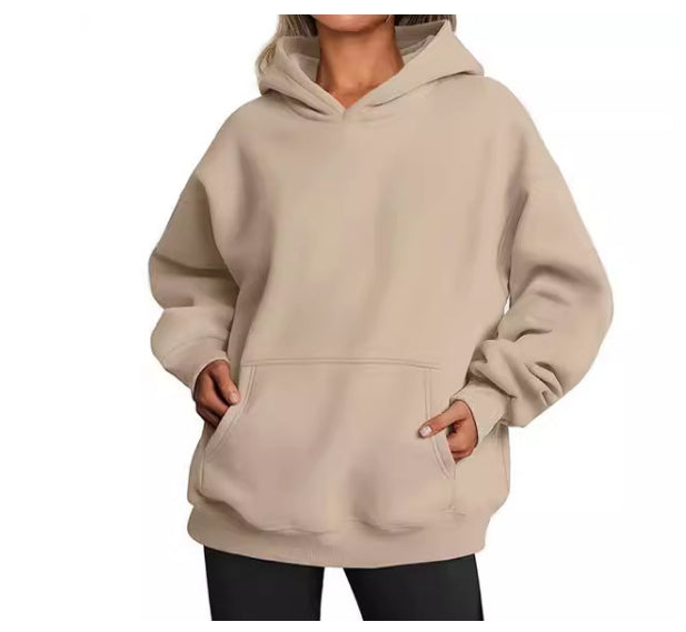 Solid Color Oversized Hoodie For Women