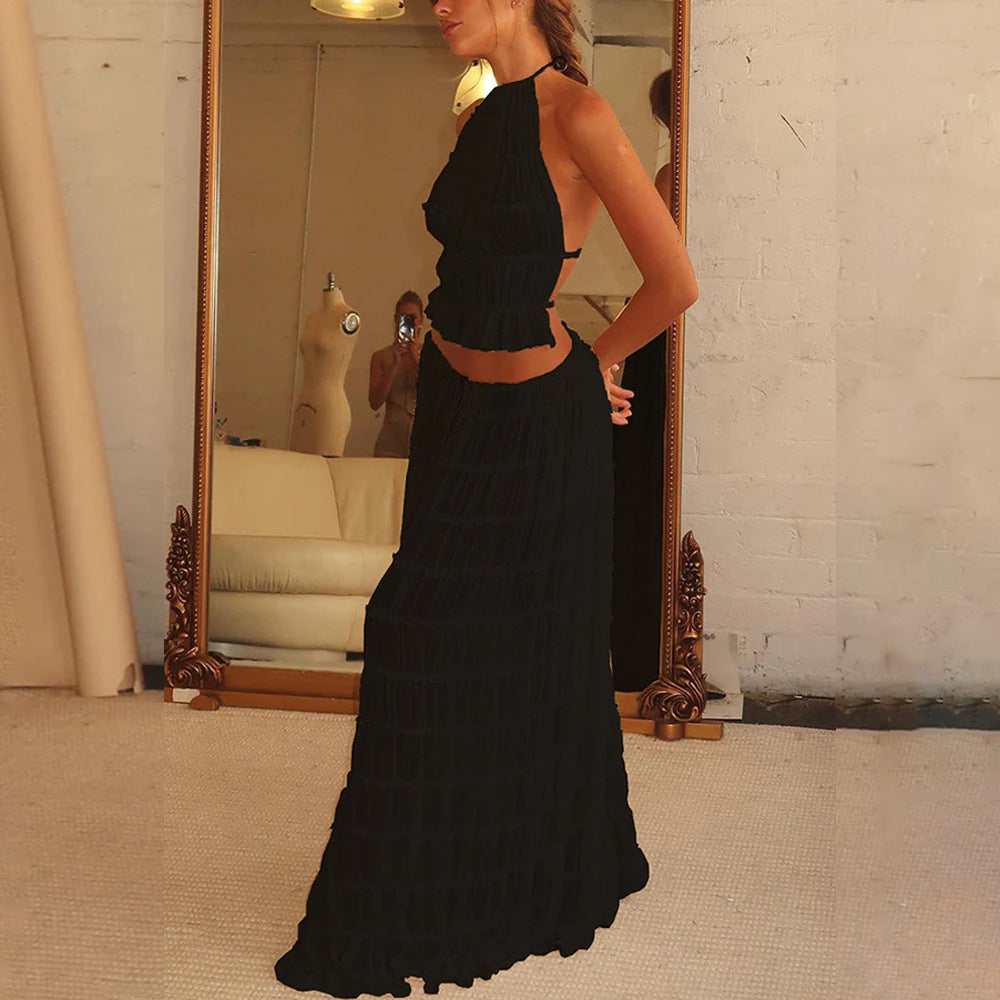 2pcs Bohemian Pleated suit
