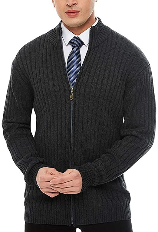 Formal Collar Knitted Sweater Cardigan For Men