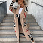 Long Striped European And American Style Cardigan For Women
