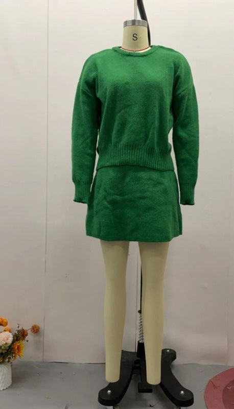 Women's 2 Pieces Knitted Skirt Suit