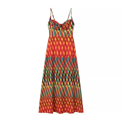 Abstract Suspender Dress