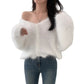 Mink Long-sleeved Knitted Cardigan For Women