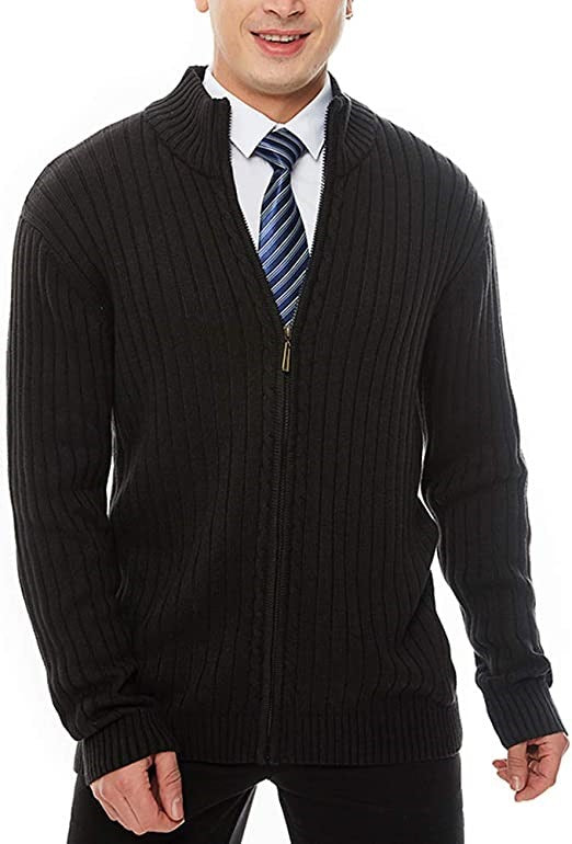 Formal Collar Knitted Sweater Cardigan For Men