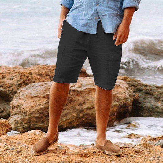 Men's Cotton/Linen Blend Cargo Shorts