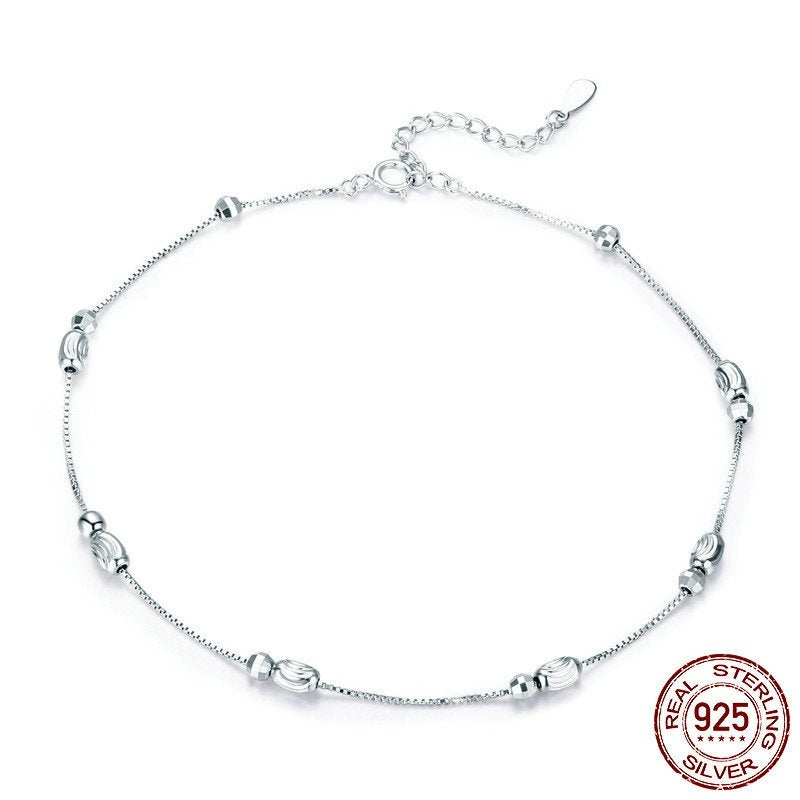 Sterling Silver Fashion White Gold Plated Anklet