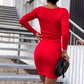 Women's Fitted Long Sleeved Dress