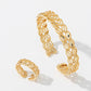 2Pcs 18k Gold Plated Wheat Ear Bracelet Set