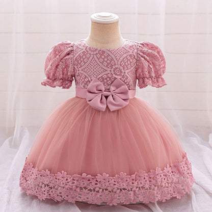 Baby Girl's Embroidered Bow Dress