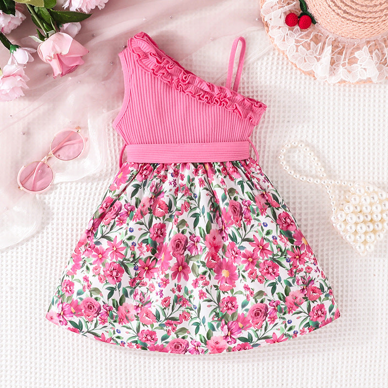 Little Girl's Floral Suspender Dress