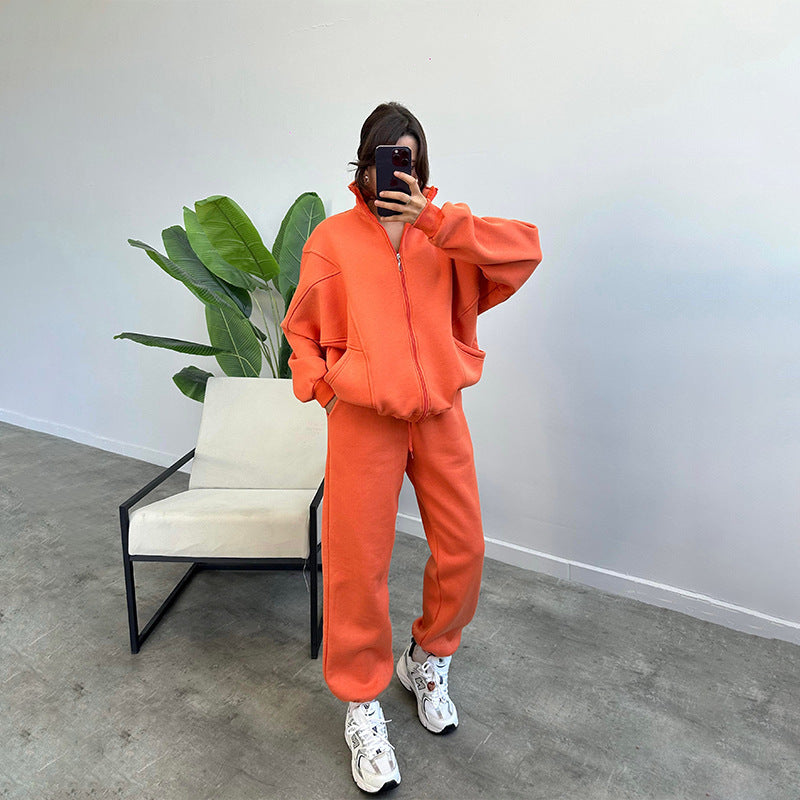 2 Pcs Sports Suits with  Drawstring Trousers