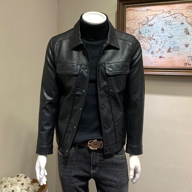 Men's Short Casual Biker's Leather Jacket