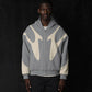 Pattern Stitching Trendy Zipper Hoodie For Men