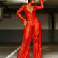 Sequins Low Cleavage Jumpsuit