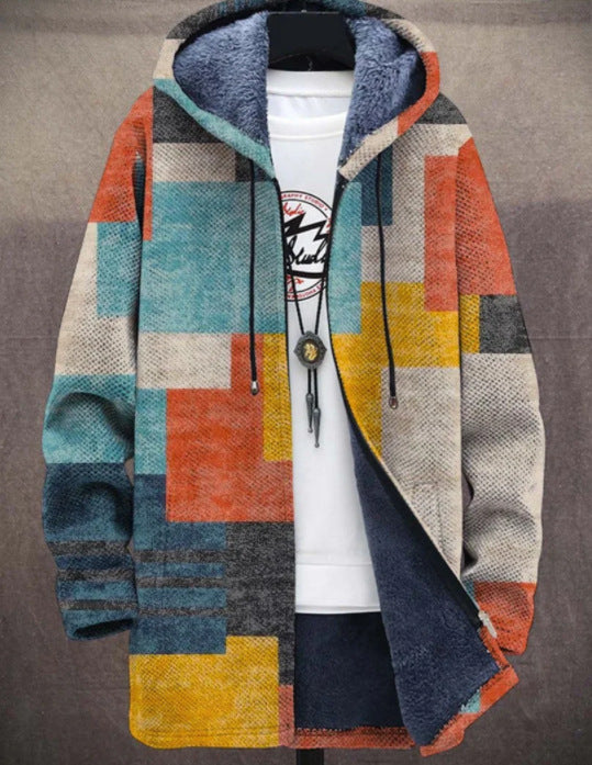 Fashion Digital Printing Fleece Padded Jacket For Men