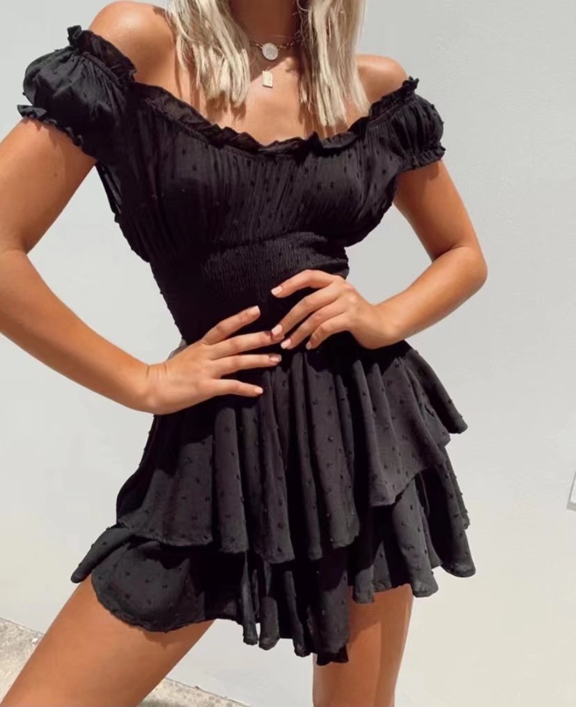 Off-The-Shoulder Frill Dress