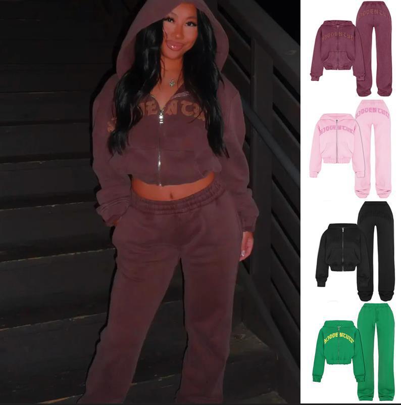 2 Piece Cropped Hooded Sweatsuit