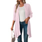 Solid Color Long Sleeved Cardigan For Women