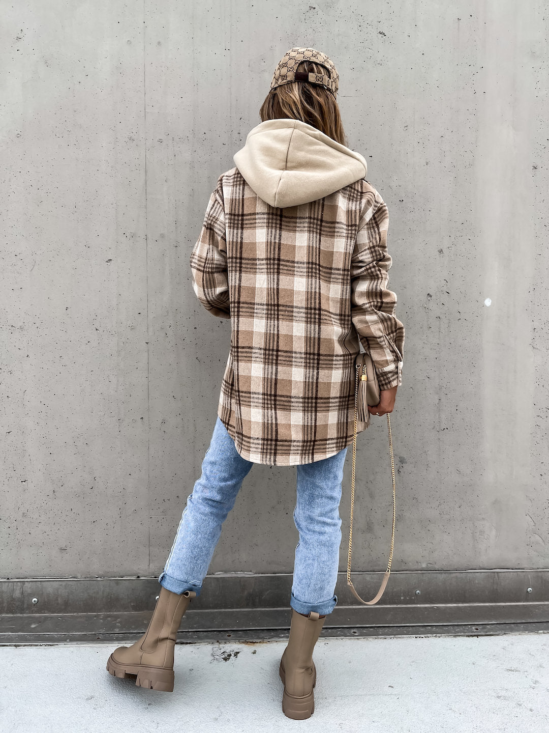Women's Woolen Plaid Jacket