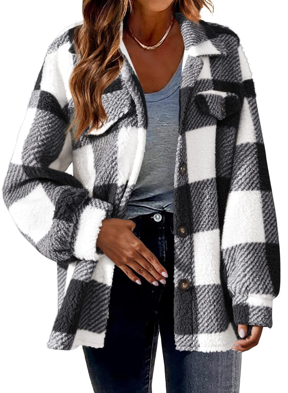 Women's Button Plush Coat