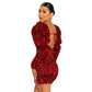 Women's Sequin Bubble Sleeve Dress