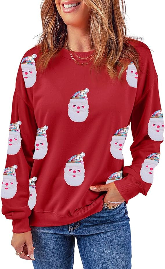 Santa Claus Sequins Sweatshirt