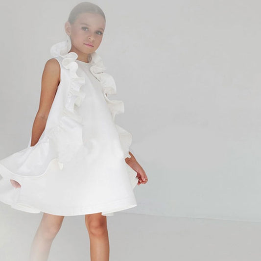 Girl's Sleeveless Ruffles Dress