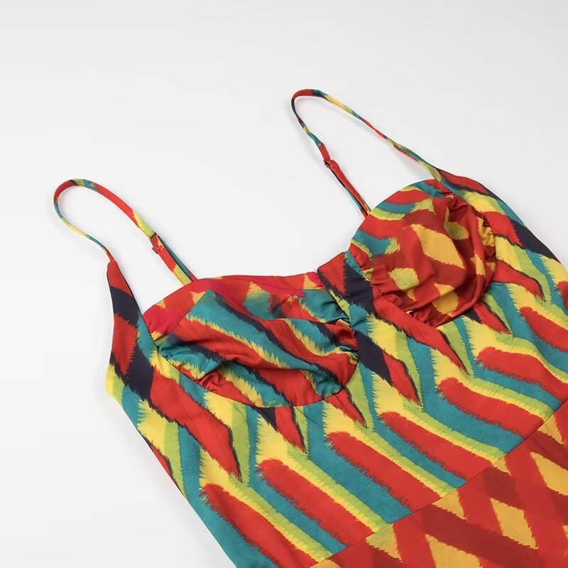 Abstract Suspender Dress
