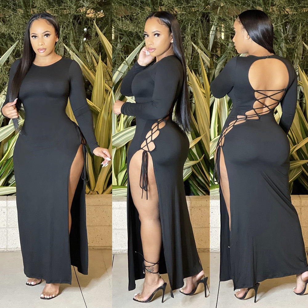 Women's  High Slit Fitted Dress