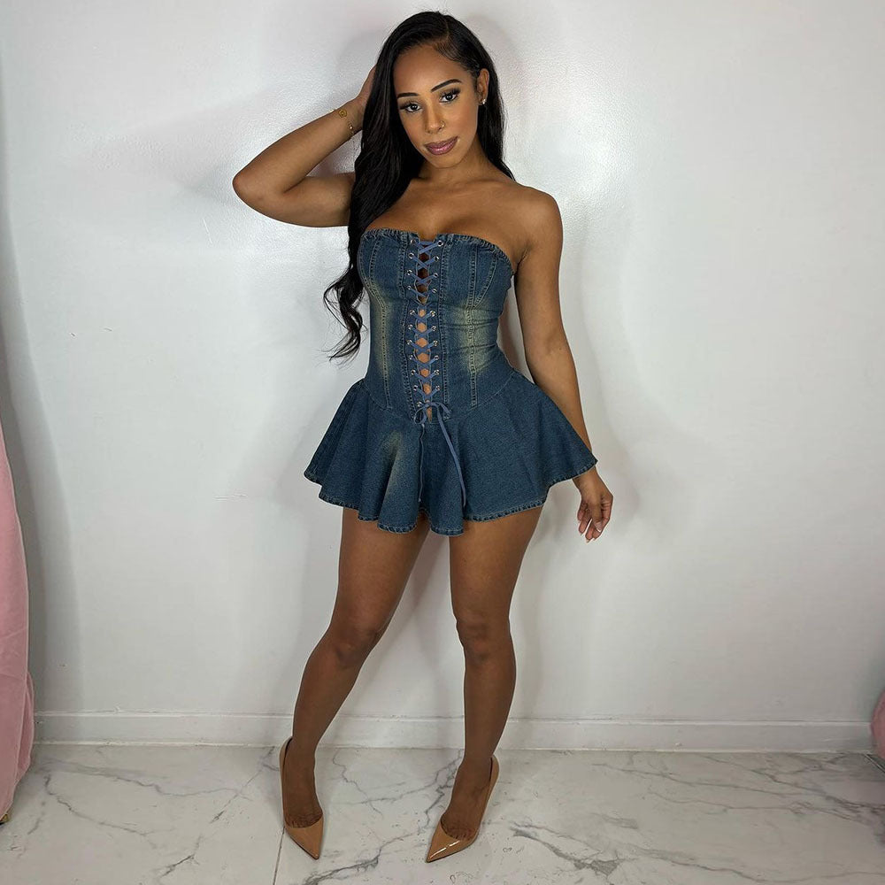 Women's Corset Denim Dress