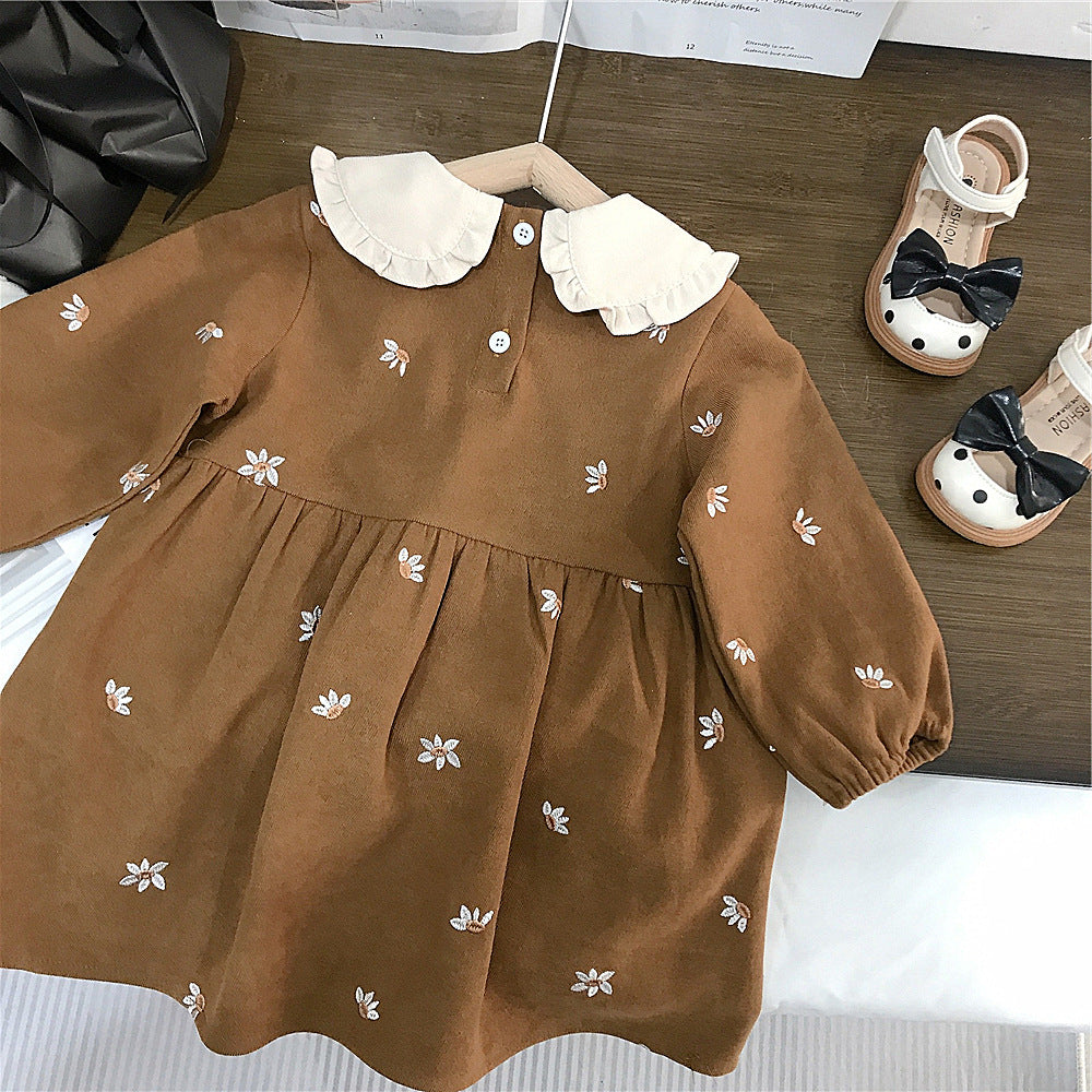Girls' Lace Collar Cotton Dress