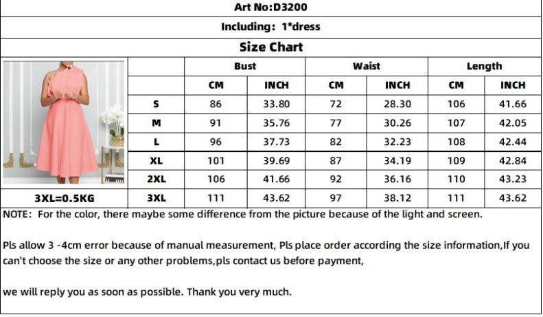 Women's One-shoulder Ruffles Dress