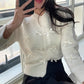 Round Neck Bowknot Knitted Cardigan For Women
