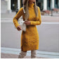 Knitted Turtleneck Dress W/ Slit