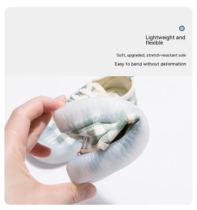 Toddler's Plaid Canvas Slip-On Sneakers