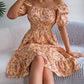 Floral Print Ruffles Dress
