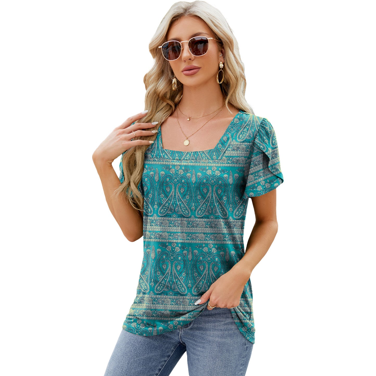 Bohemian Petal Sleeve T-shirt