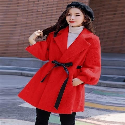 Women's Goat Skin Woolen Coat