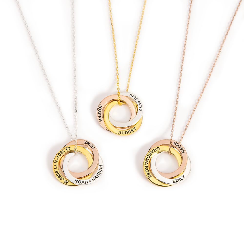 Titanium Steel Plated Multiple Rings Necklace
