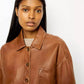 PU Leather 1/2 Coat For Women