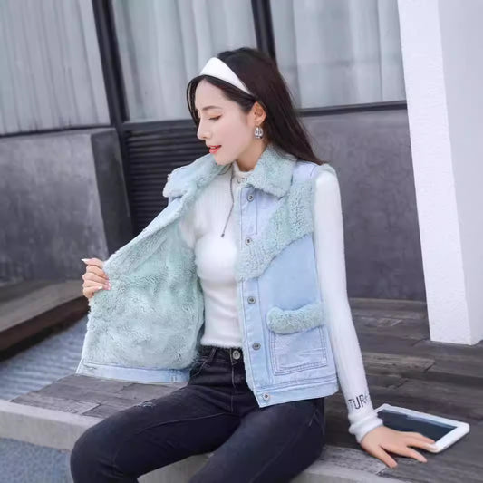 Lined Denim Vest