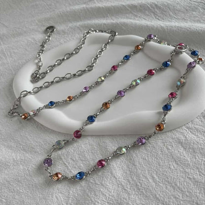 Colorful Rhinestone Waist Chain